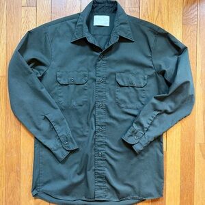 Vintage 1970’s Sears Perma-Prest Military Workwear Button-up Long Sleeved Shirt